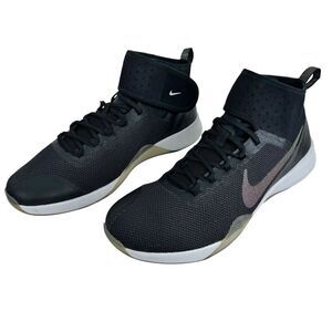 Nike Air Zoom Strong 2 Women Mid Top Sneaker 9.5 Metallic Black Crossfit Boxing